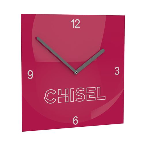 Horae Wall Clock Premium Square 240 x 240 mm, Silver Clock Hands