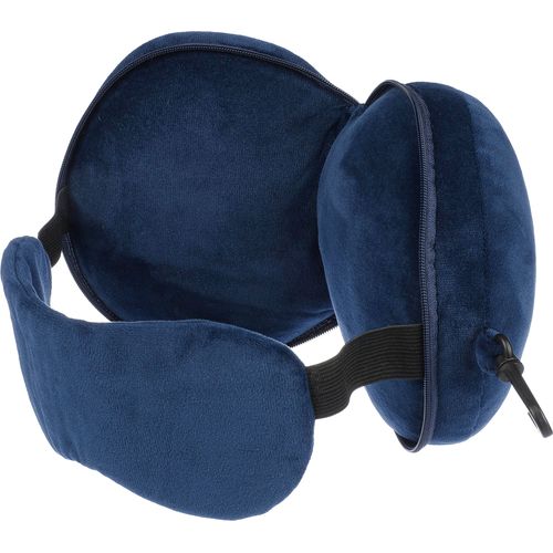 Almohada y antifaz de viaje, de poliéster Leontine