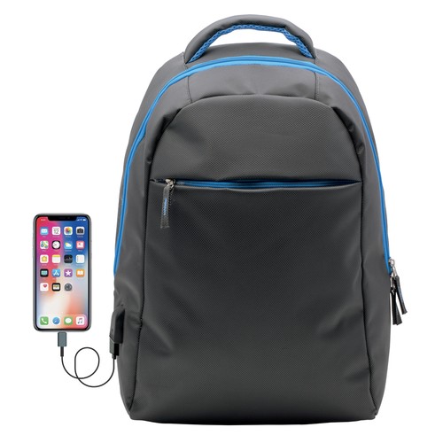 1680D POLYESTER LAPTOP RUCKSACK WITH USB CHARGE PORT
