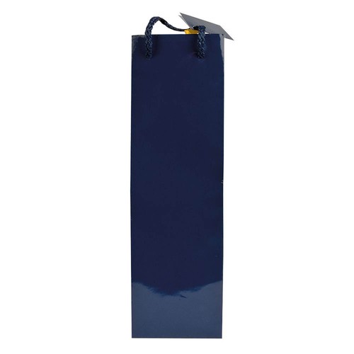 157 g/m2 laminated paper bottle shopping bag with gusset and bottom reinforcement, string