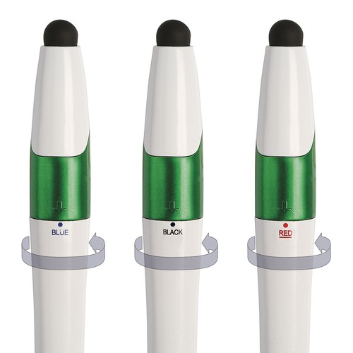 3 COLORS TOUCH SCREEN PLASTIC BALLPOINT PEN