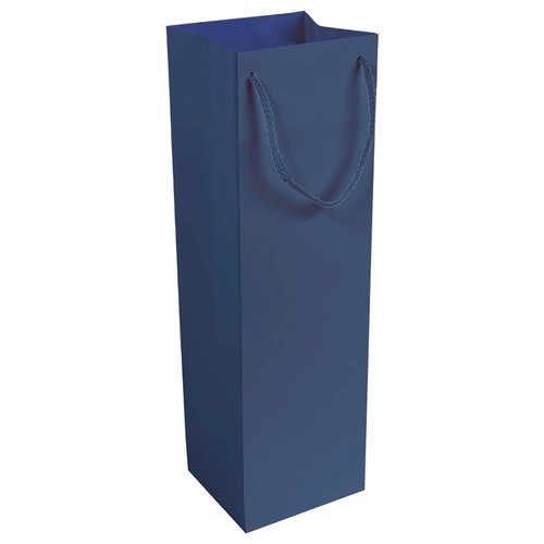 157 g/m2 matte laminated paper bottle shopping bag with gusset and bottom reinforcement