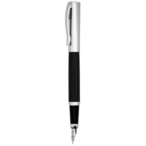 BLACK FOUNTAIN PEN CHROMED