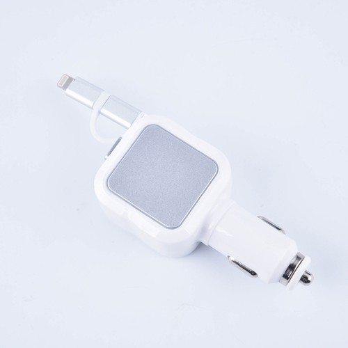 Car charger with retractable cable