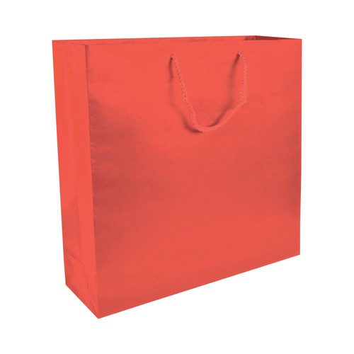 157 g/m2 matte laminated paper shopping bag with gusset and bottom reinforcement