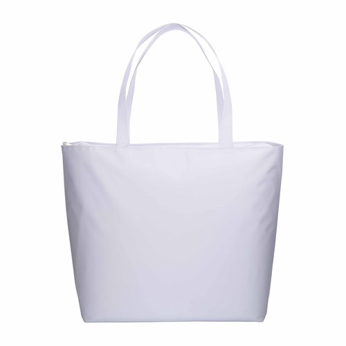 300D polyester beach bag  with long handles and zip closure