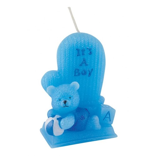 BOUGIE "OURSON" AZUR H80 MM