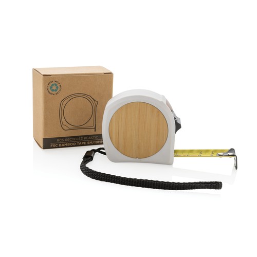 Mètre ruban 5M/19mm en plastique recyclé RCS et bambou