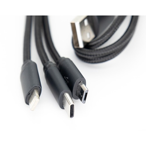 3in1 long cable with elighted logo for engraving