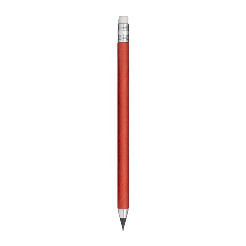 Long-lasting coloured recycled paper pencil with eraser