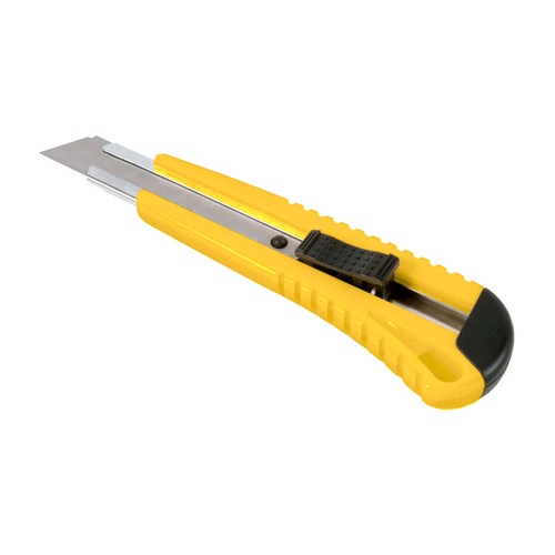 ABS Stanley knife with locking mechanism, large, 2 spare blades