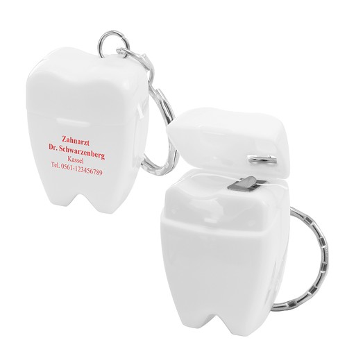 Dental floss key ring
