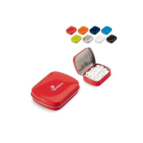 Caja cuadrada de caramelos de menta