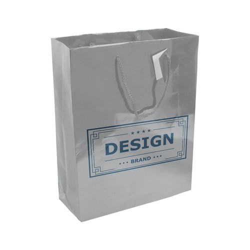 157 g/m2 laminated paper shopping bag with gusset and bottom reinforcement, string handles