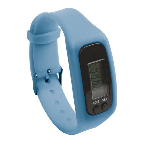Activity tracker: pedometer, calories burned, distance travelled, watch. Rubber bracelet