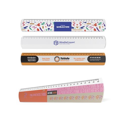 30CM TRANSPARENT PLASTIC RULER (SAN)