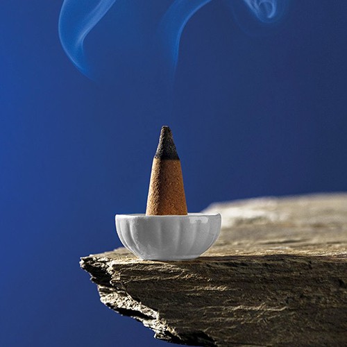 Boîte avec des cônes d'encens Biancospino