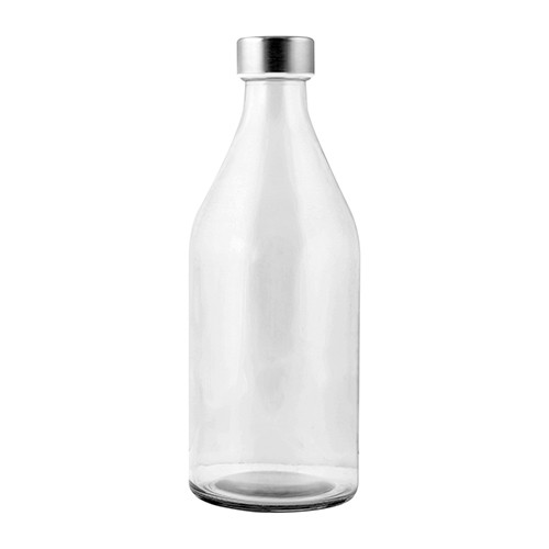 Bouteille en verre avec bouchon en acier, 1 litre Anteo