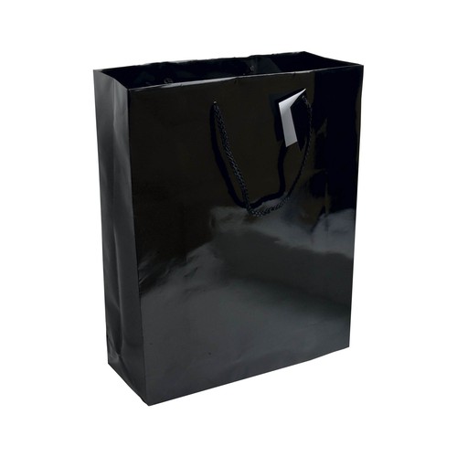 157 g/m2 laminated paper shopping bag with gusset and bottom reinforcement, string handles