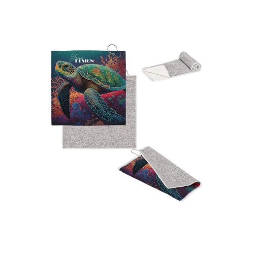 Quick dry golf towel with hook R-PET 30 x 30 cm sublimation