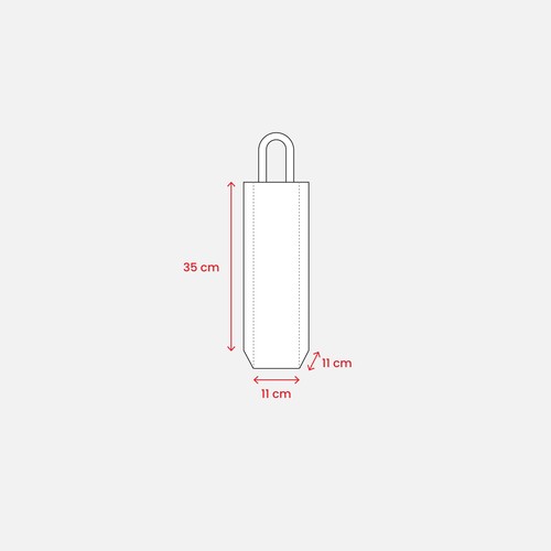 Bolsa para una botella fabricada con algodón reciclado de 250 g/m2