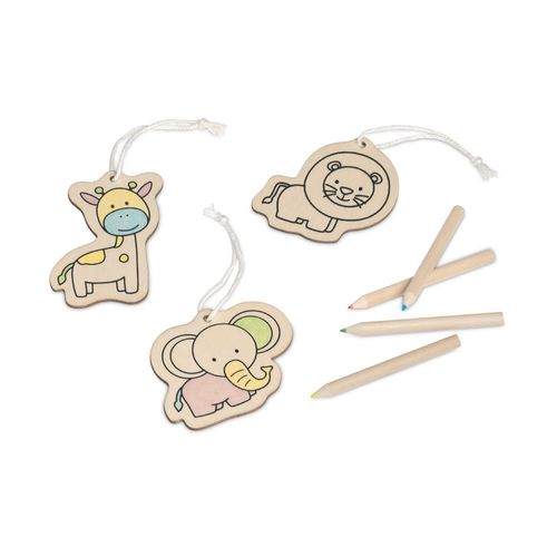 FAUNE. Colouring set for kids in wood