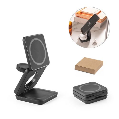 BROGLIE. Chargeur magnétique sans fil ultra-rapide 15W 3-en-1 en ABS recyclé (100 % rABS)