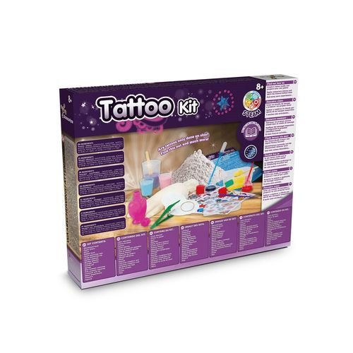 Tattoo Factory Kit III. Educatief spel geleverd met een kraftpapier cadeauzakje (115 g/m²)