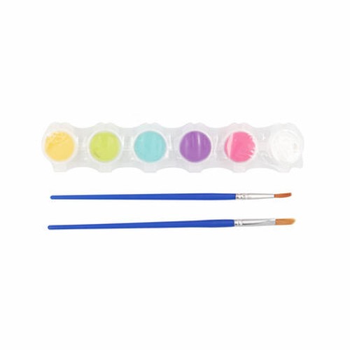 Wooden blocks set for painting, paints and 2 brushes | Priya