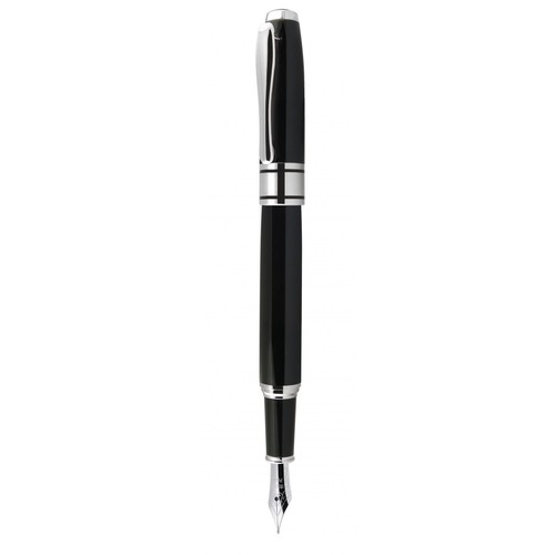 FOUNTAIN PEN BLACK CHROMED SHINY