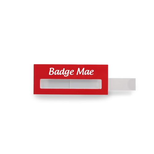 Badge Mae, Rectangular, 74 x 30 mm, Magnet, Doming in full color