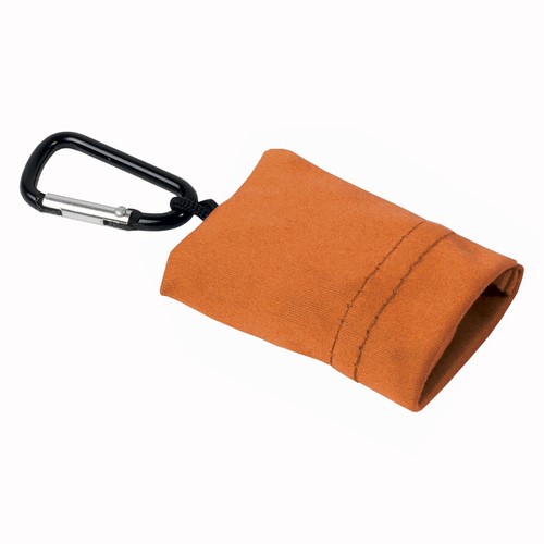 Snap hook keychain with foldable polyester microfibre screen/lens cleaning cloth