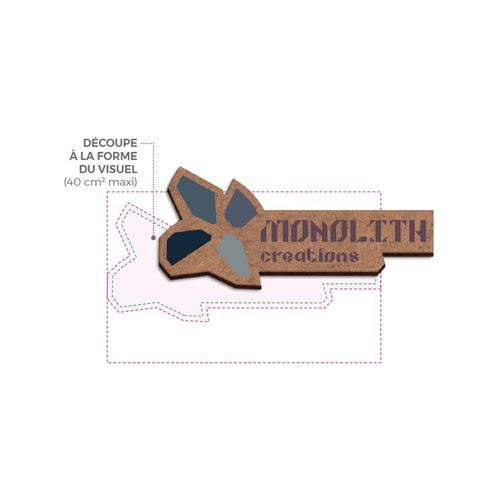 BADGE MDF EP 3 mm AVEC AIMANT ENTRE 20 cm2 ET 40 cm2 MAXI