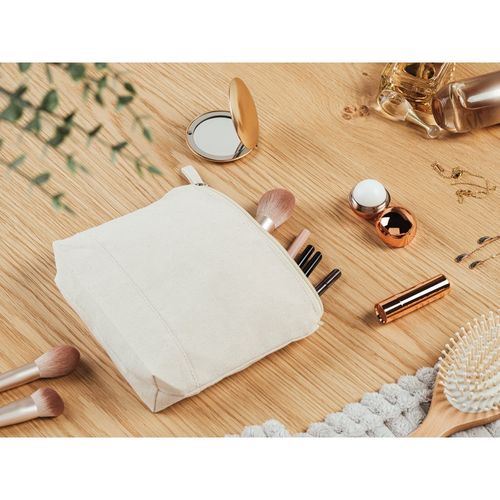 KAYLA. Dubbelzijdige ronde aluminium spiegel met magneetsluiting