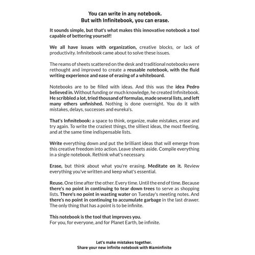 INFINITEBOOK LINED A5. A5 Infinitebook with flexible cover and 15 lined whiteboard pages