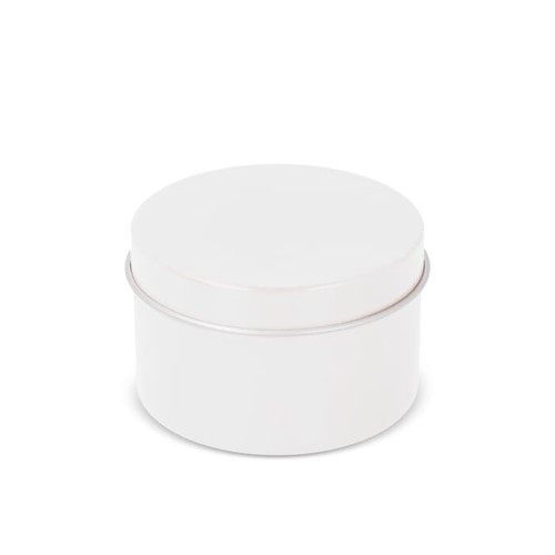 Bougie parfumée à base de plantes Kirtan dans une grande boîte en métal recyclé