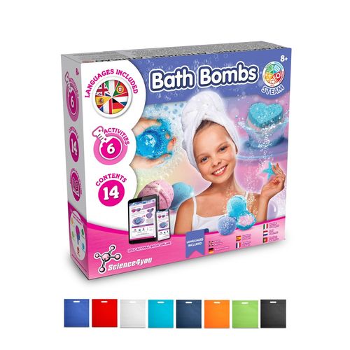 Bath Bombs Kit IV. Educational toy supplied with a non-woven gift bag (80 g/m²)