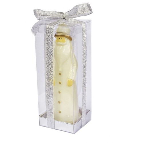CANDLE SANTA CLAUS WHITE SHINY