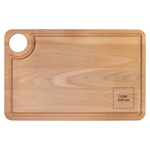 Beech board with juice groove and hanging hole 34x22 cm