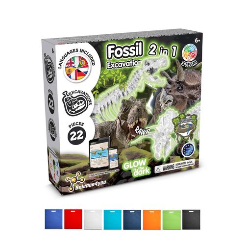 2 in 1 Fossil Excavation Kit IV. Educational game supplied with a non-woven gift bag (80 g/m²)