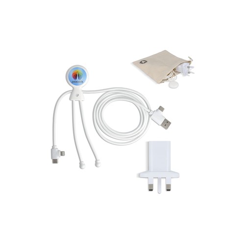 2090 - Xoopar Mr Bio Long Charging Cable + UK Plug Adapter