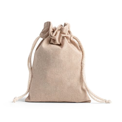 GIBRALTAR. Recycled cotton gift bag (70%) and polyester (30% rPET) (140 g/m²)