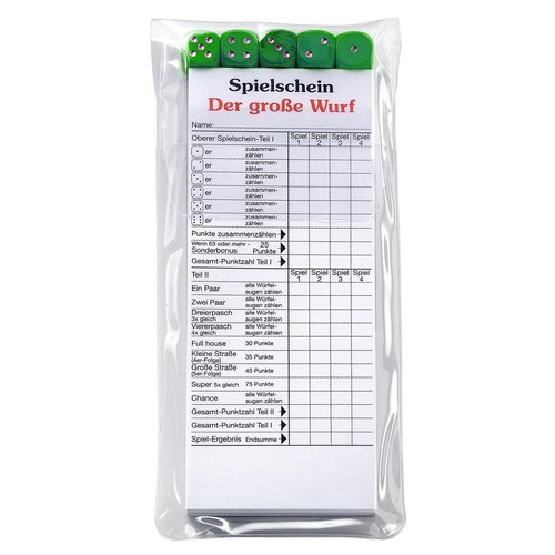 Dice game "The big throw" in case