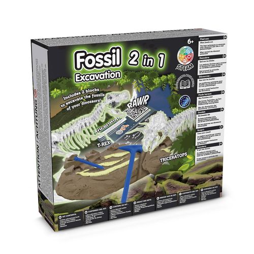 2 in 1 Fossil Excavation Kit II. Educational game supplied with a kraft paper gift bag (90 g/m²), made from FSC™ certified material and other controlled materials