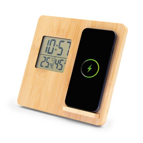 Bamboo wireless charger 10W, weather station | Kahele