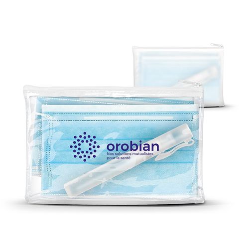 KIT TROUSSE ZIPPEE AVEC 2 MASQUES CHIR. ET VAPORISATEUR S.H.A. 9 ml