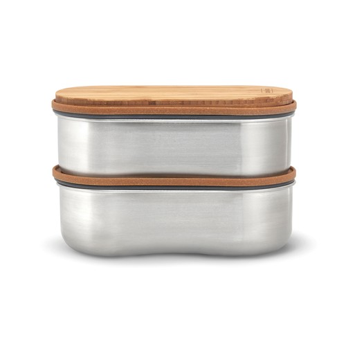 Boîte à bento double en acier inoxydable Black+Blum