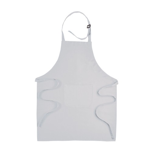 30% cotton/70% polyester (180 g/m2) long cooking apron with front pocket and metal buckle