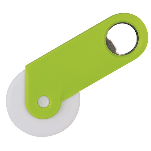 PIZZA CUTTER WHEEL WITH BOTTLE OPENER IN PLASTIC AND METAL