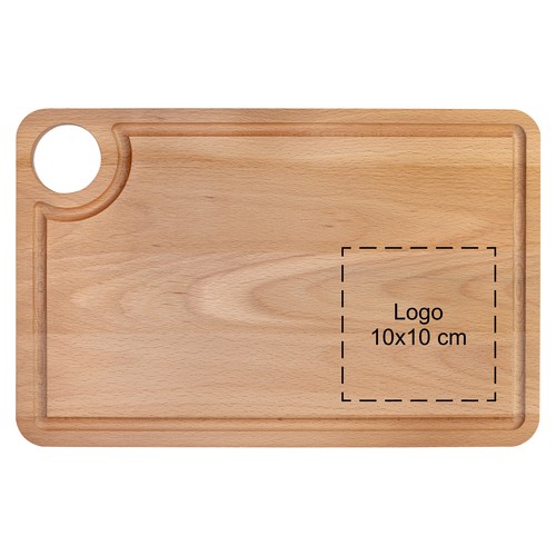 Beech board with juice groove and hanging hole 34x22 cm